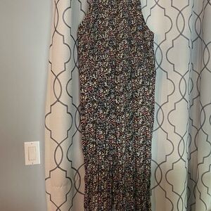 LOFT Plus Multicolor Floral Halter Jumpsuit